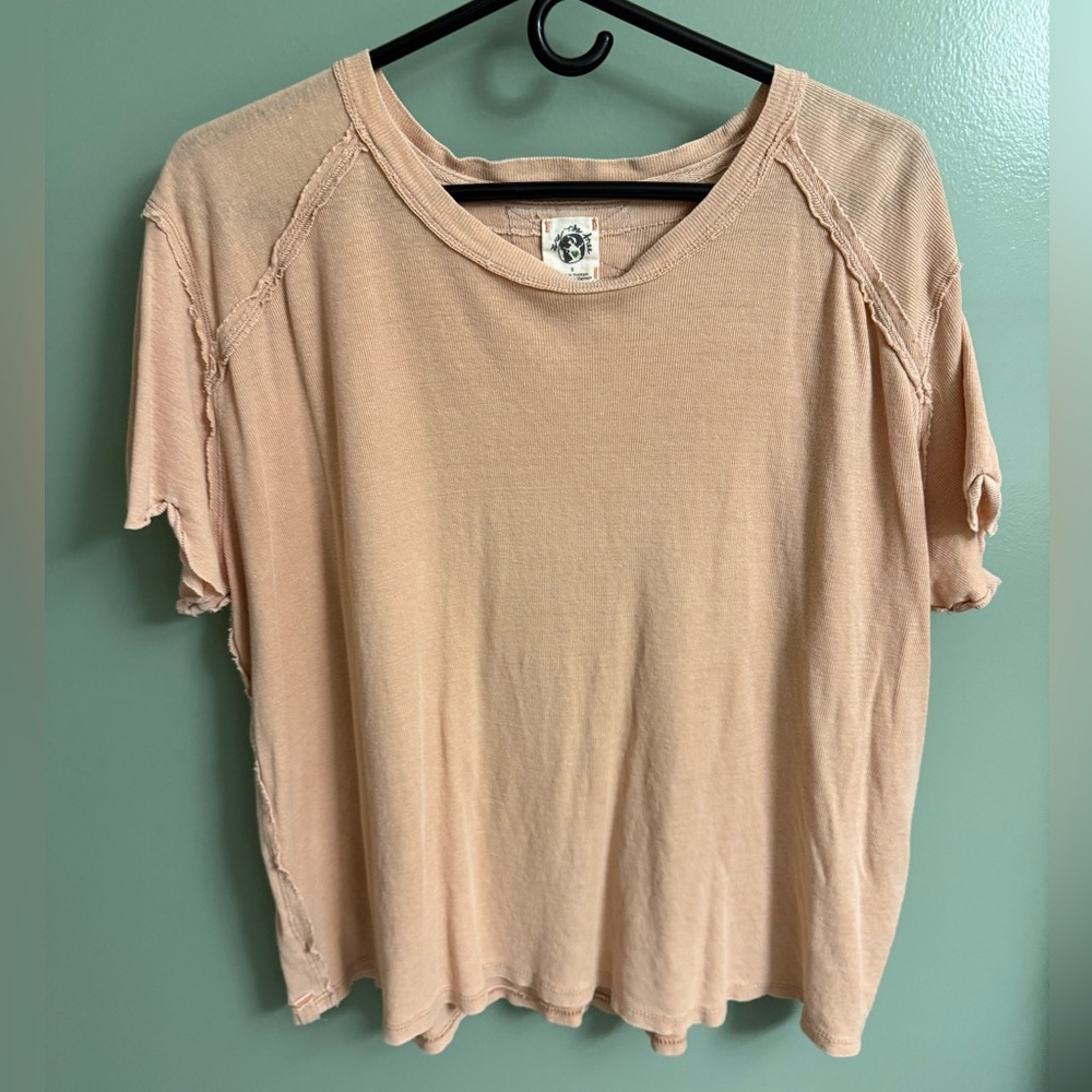 We the free oversized peach tee